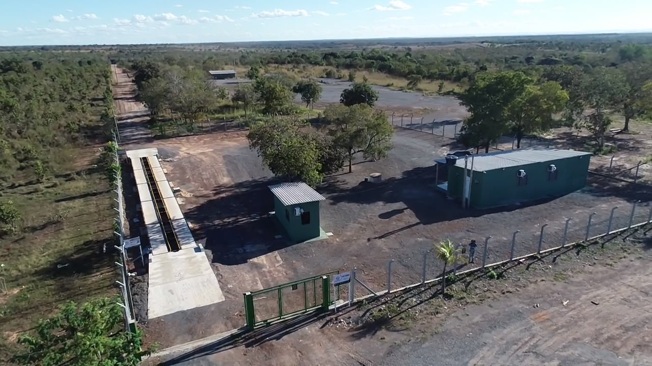 Balança rodoviária e portaria da unidade Biotech Ambiental